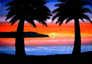 300x210 sunset drawing in colored pencil beach sunset drawing - Beach Sunset Drawing