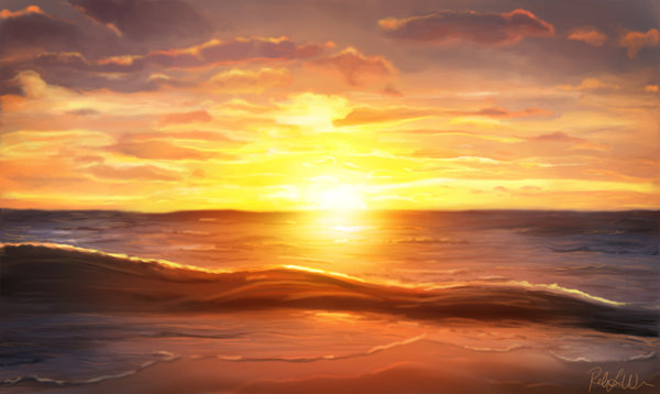 Beach Sunset Drawing At Paintingvalley Com Explore Collection Of