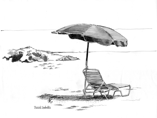 Beach Umbrella Drawing at PaintingValley.com | Explore collection of