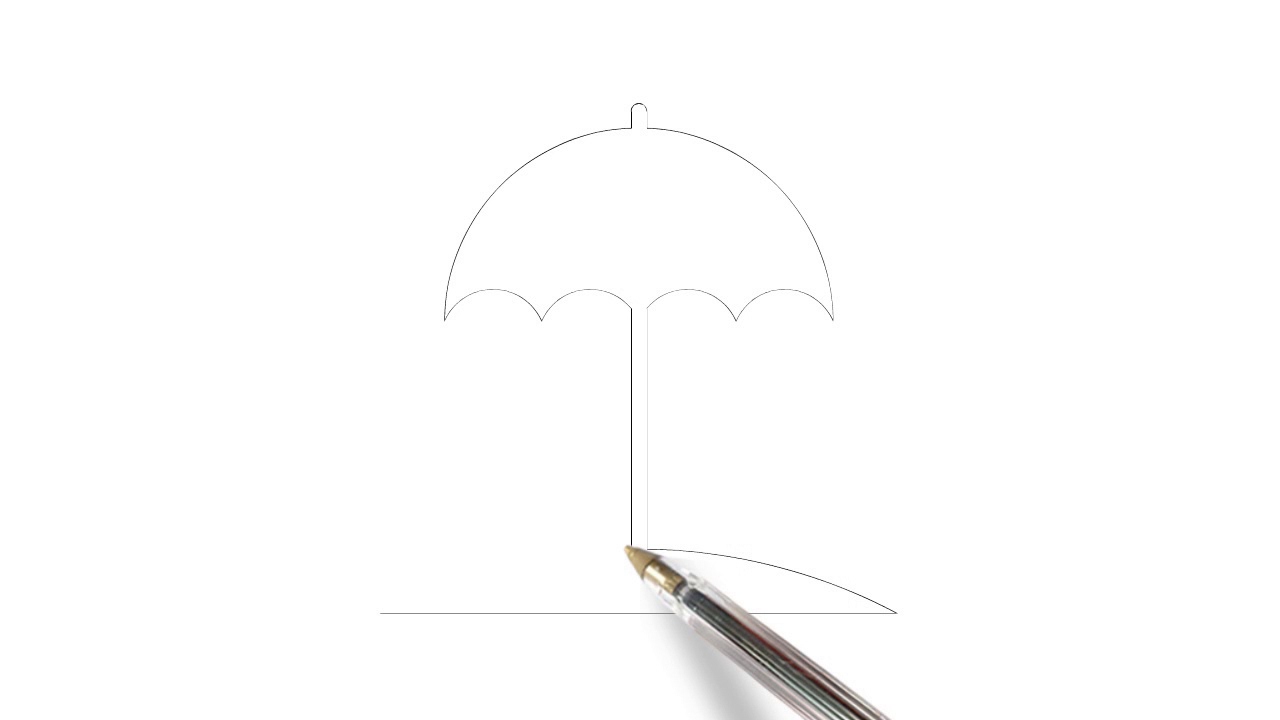 1280x720 How To Draw Beach Umbrella Step - Beach Umbrella Drawing