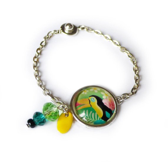 570x551 bracelet exotic toucan silver chain beads etsy - Beads Drawing