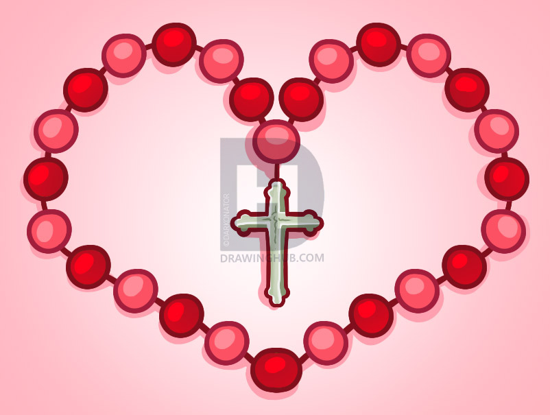 802x605 how to draw rosary beads, rosary, step - Beads Drawing