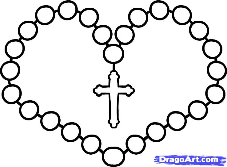 738x541 how to draw rosary beads, rosary, step - Beads Drawing