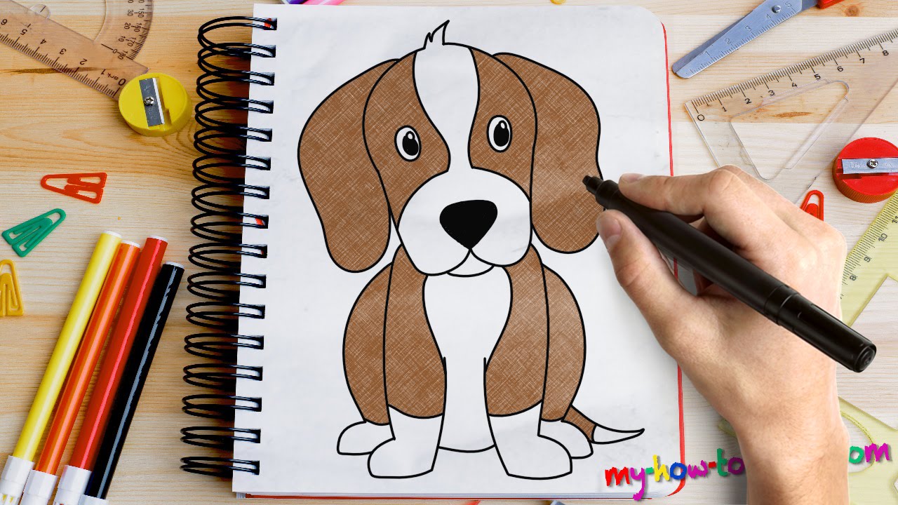 1280x720 how to draw a beagle - Beagle Drawing