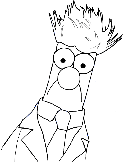 503x656 how to draw beaker from the muppets movie and show in easy steps - Beaker Drawing