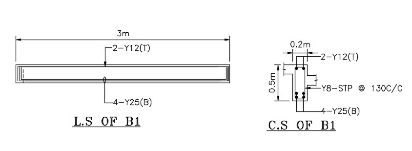 844x309 typical beam drawing civilology - Beam Drawing