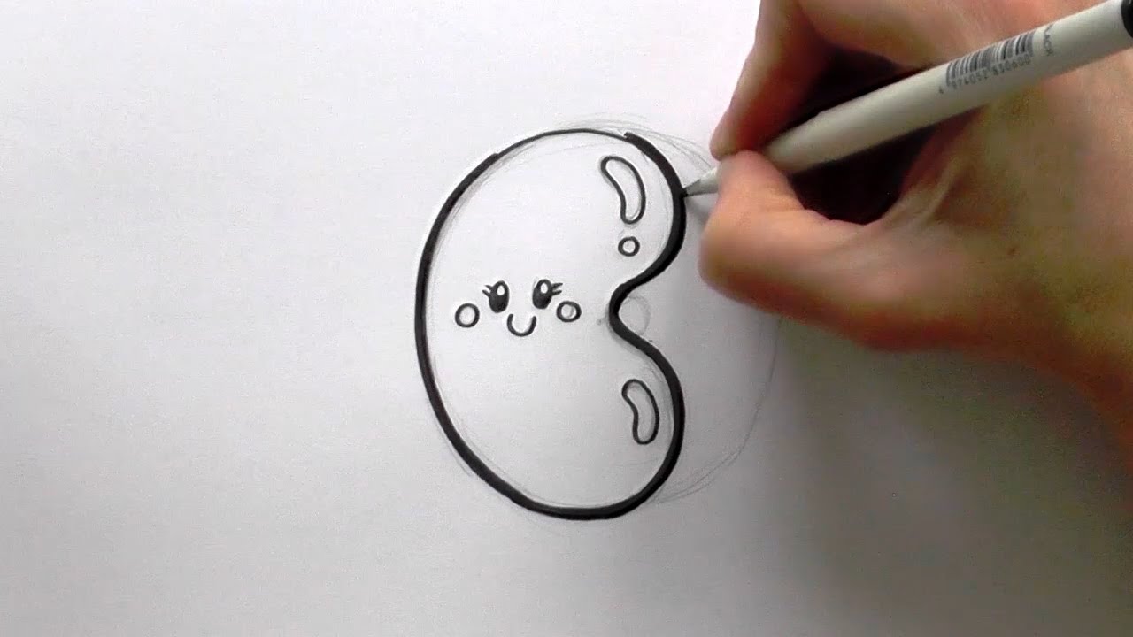 1280x720 how to draw a cartoon jelly bean - Bean Drawing