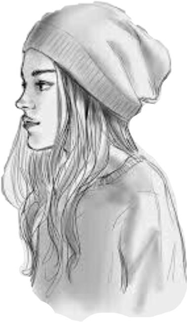 379x651 Girl Beanie Drawing Cute Freetoedit - Beanie Drawing