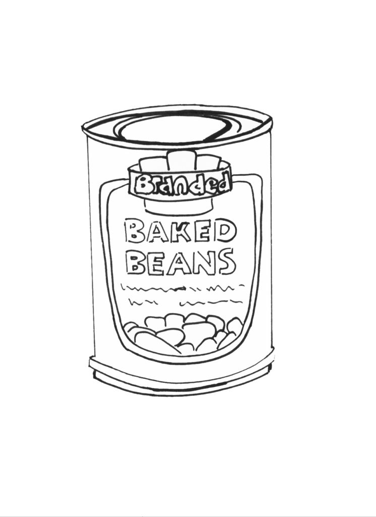 745x1024 own brand beans outline to colour - Beans Drawing