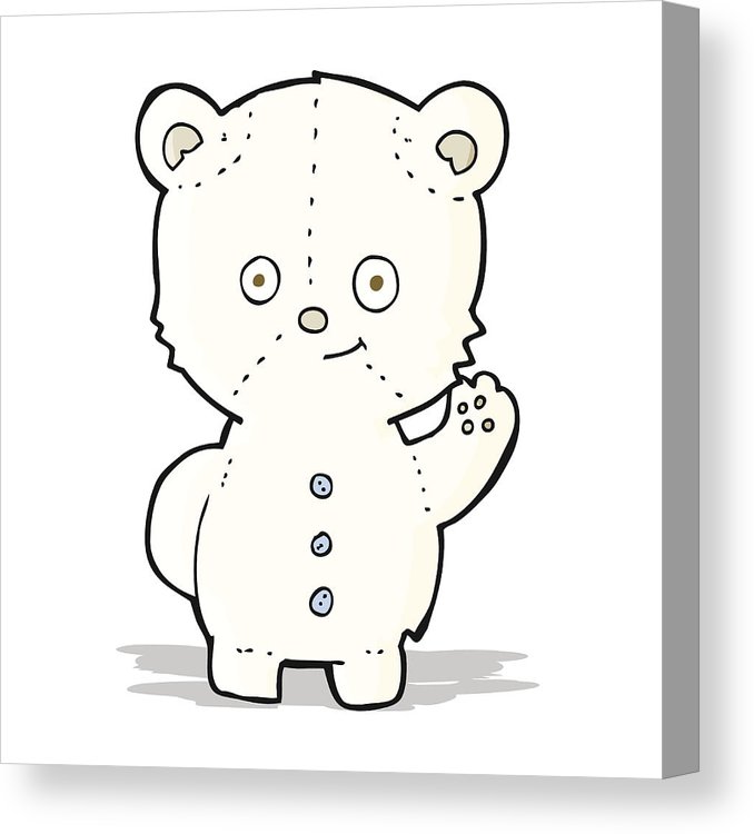 678x750 Cartoon Polar Bear Cub Canvas Print Canvas Art - Bear Cub Drawing
