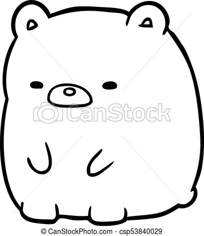407x470 Cute Line Drawing Of A Sad Bear - Bear Cute Drawing