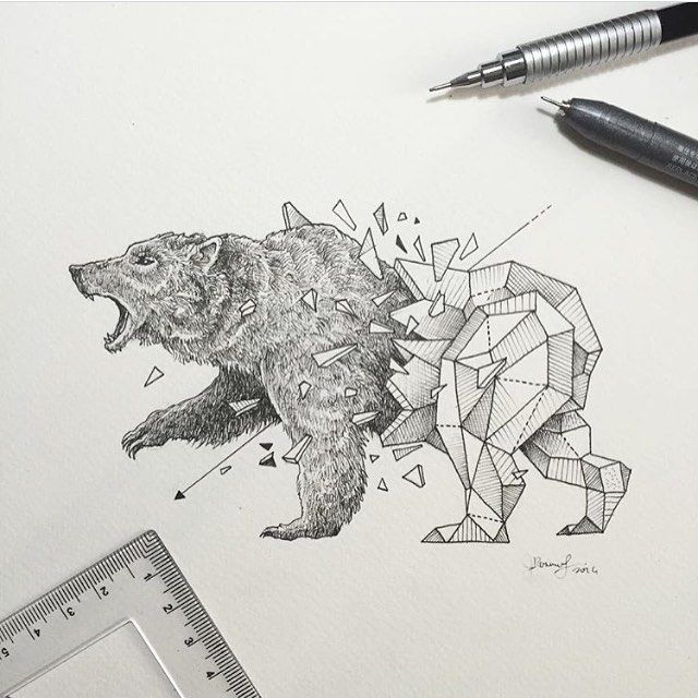 640x640 Instagram Post - Bear Drawing Art