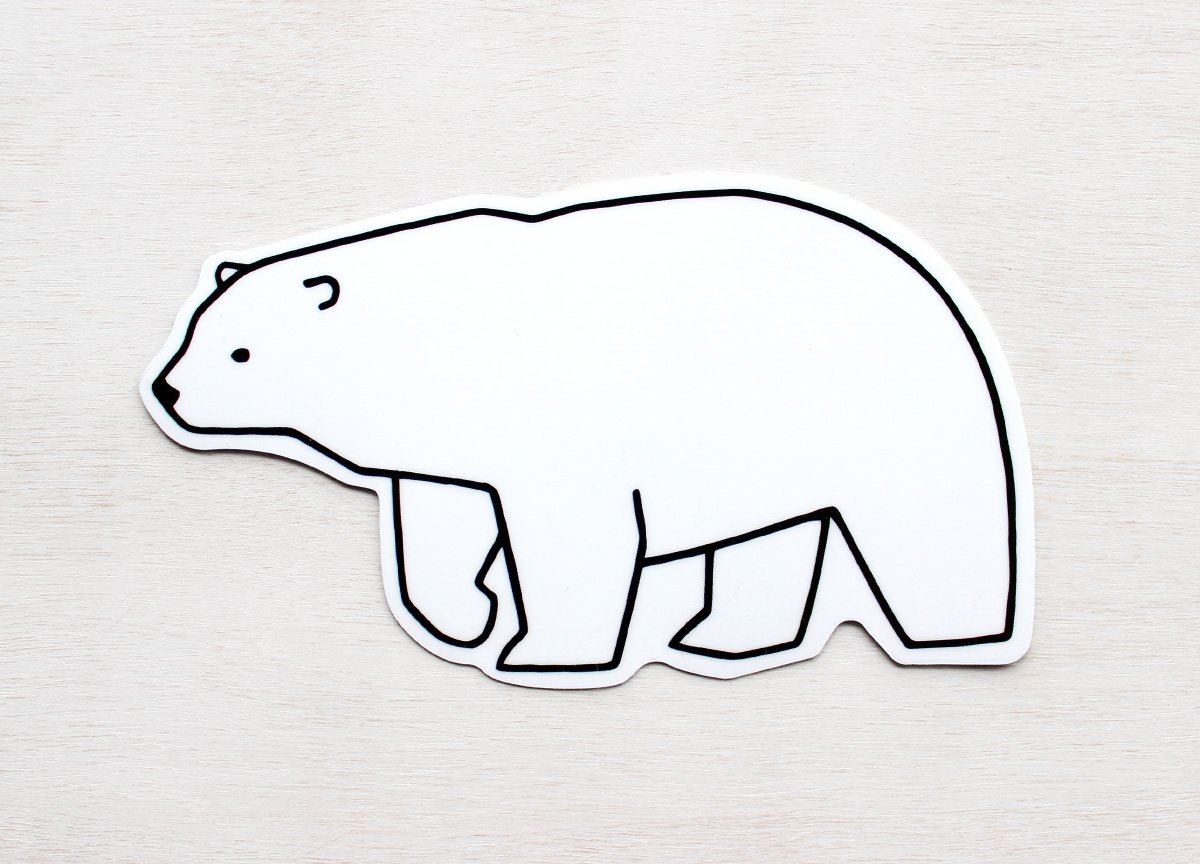 1200x864 Polar Bear Vinyl Art Sticker - Bear Drawing Art