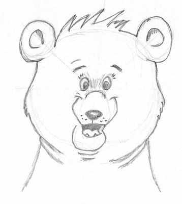 358x400 Cartoon Bear - Bear Drawing Easy