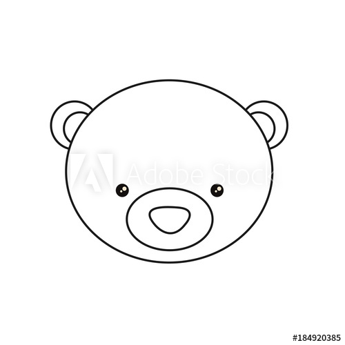 500x500 Bear Face Drawing Bear Draw Coloring Pages For Kids Vector - Bear Drawing Face