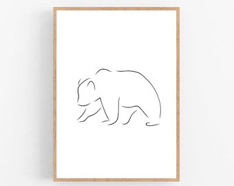 340x270 Bear Drawing Etsy - Bear Drawing Images