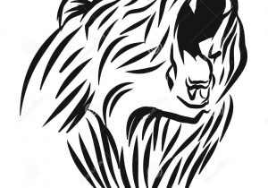 300x210 drawing of a bear head black and white sketch of bears head face - Bear Head Drawing