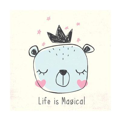 400x400 Little Bear Head Drawing For Baby Tee Print Art Print - Bear Head Drawing