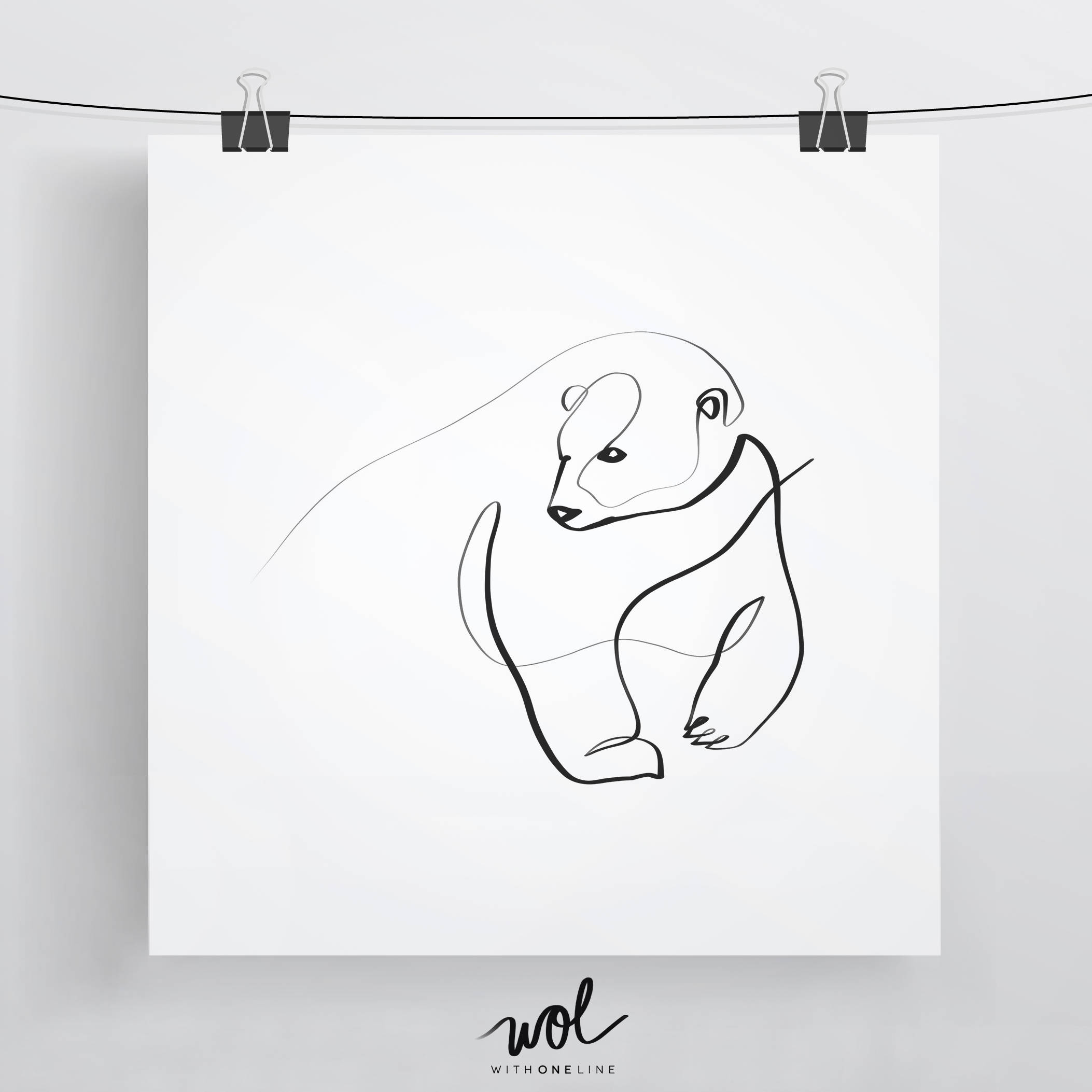2106x2106 Polar Bear Art Polar Bear Print Gift Ideas For Mom And Dad Etsy - Bear Line Drawing
