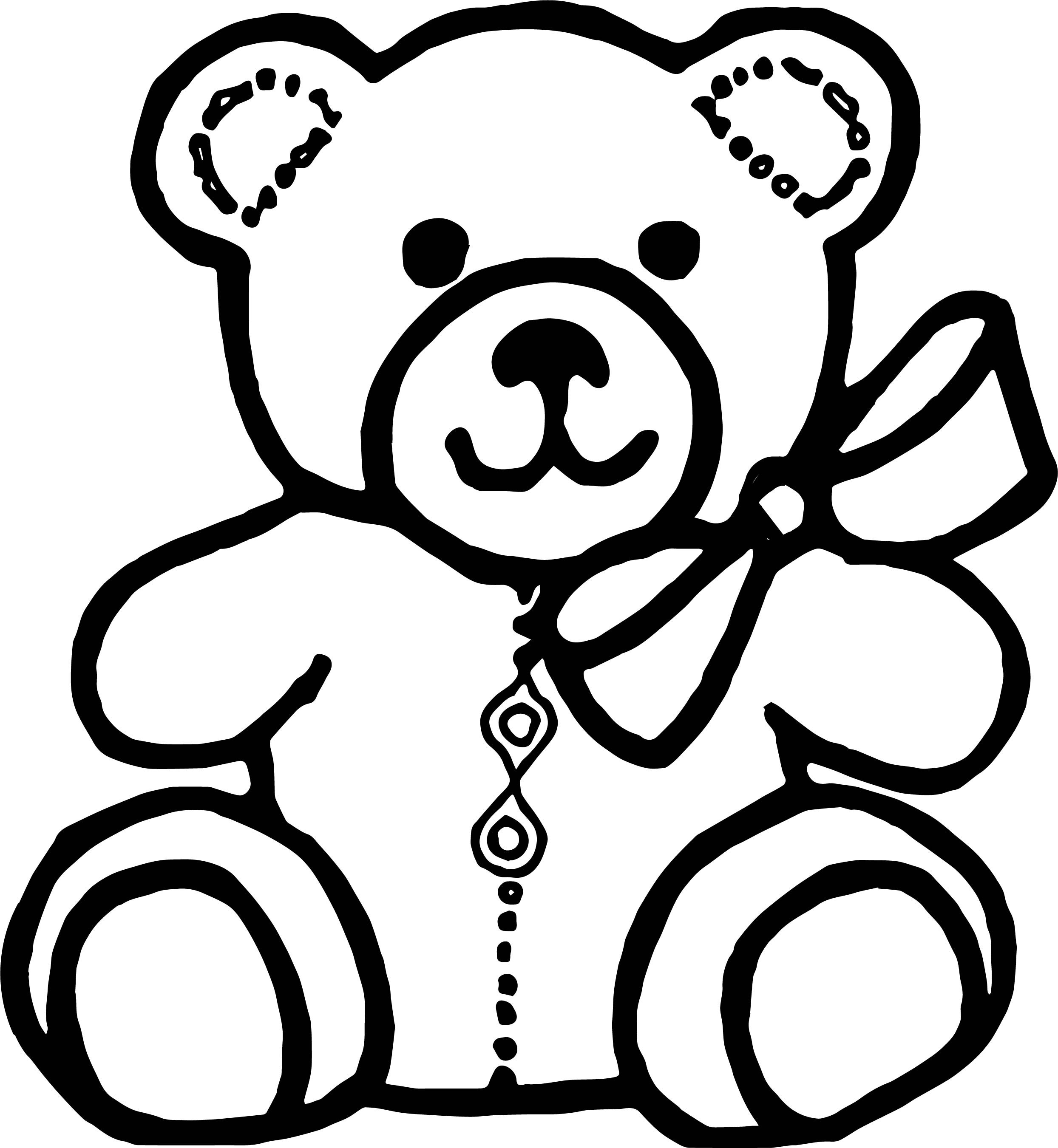 2489x2702 Outline Teddy Bear - Bear Outline Drawing