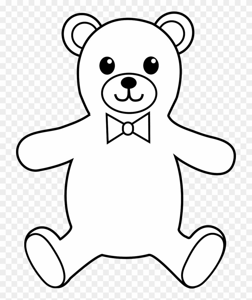 880x1046 Teddy Bear Black And White Teddy Bear Black And White - Bear Outline Drawing