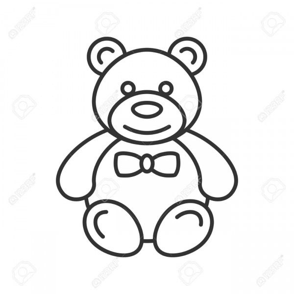 600x600 Bear Outline Drawing - Bear Outline Drawing