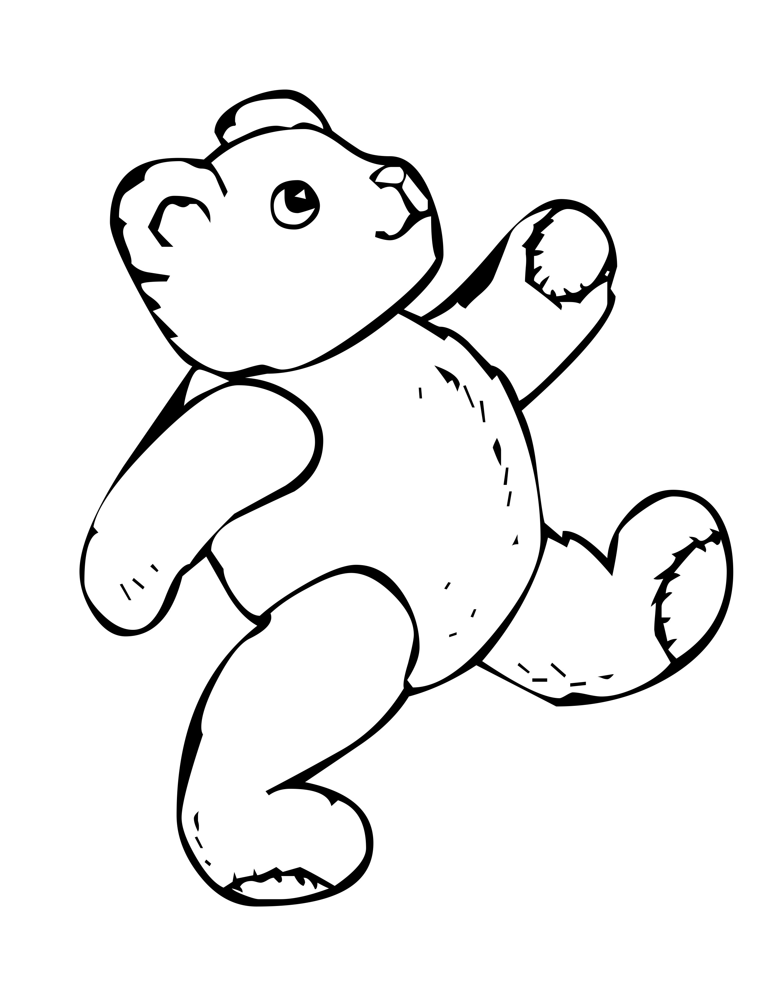 2550x3300 teddy bear paw prints coloring pages download - Bear Paw Drawing