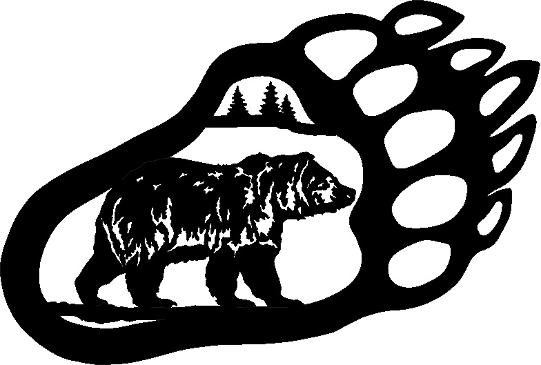 784x529 bear paw drawing clipart - Bear Paw Drawing