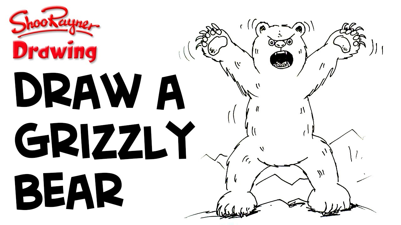 1280x720 How To Draw A Grizzly Bear - Bear Standing Up Drawing