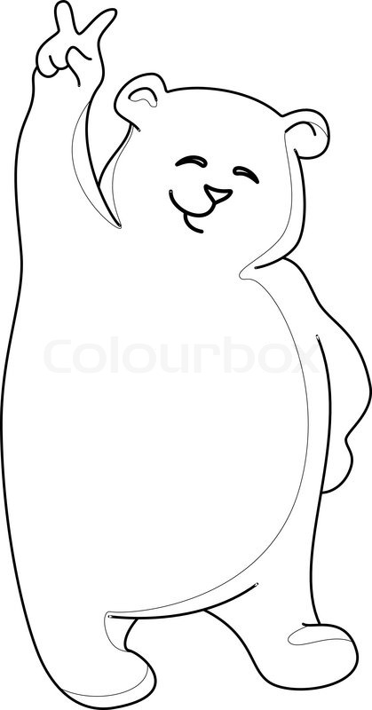 419x800 Teddy Bear Standing And Showing Stock Vector Colourbox - Bear Standing Up Drawing