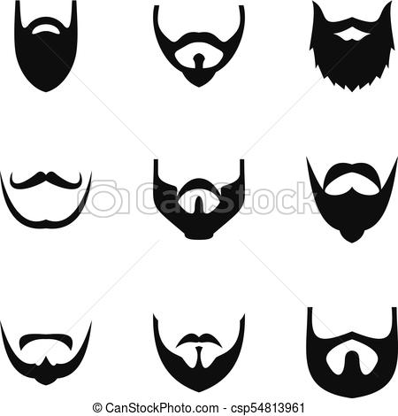 450x470 beard icons set, simple style beard icons set simple set - Beard Drawing