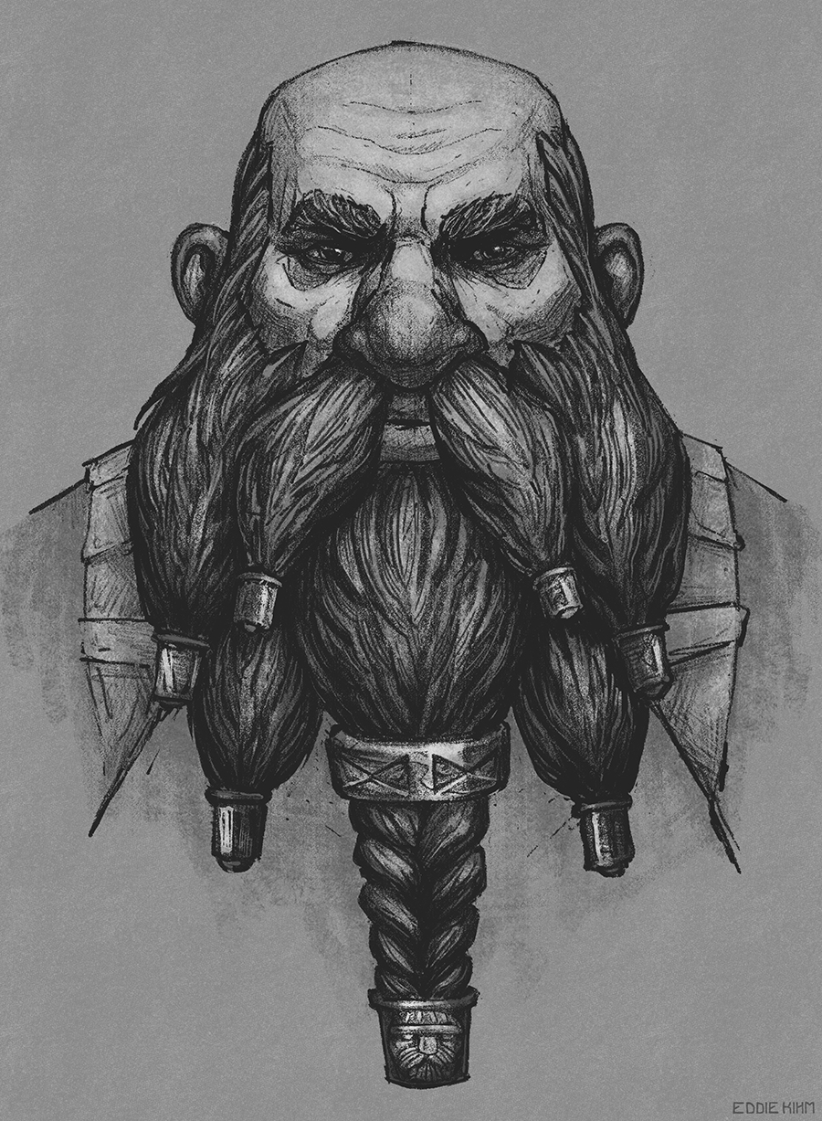 900x1227 had a lot of fun drawing the beard of bardin goreksson! vermintide - Beard Drawing