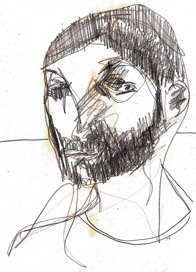 649x900 Bearded Man Drawing - Bearded Man Drawing