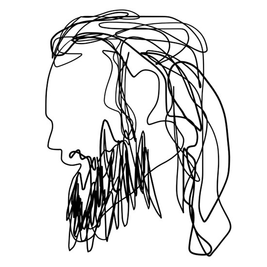 550x550 Bearded Man Line Drawing Posters - Bearded Man Drawing
