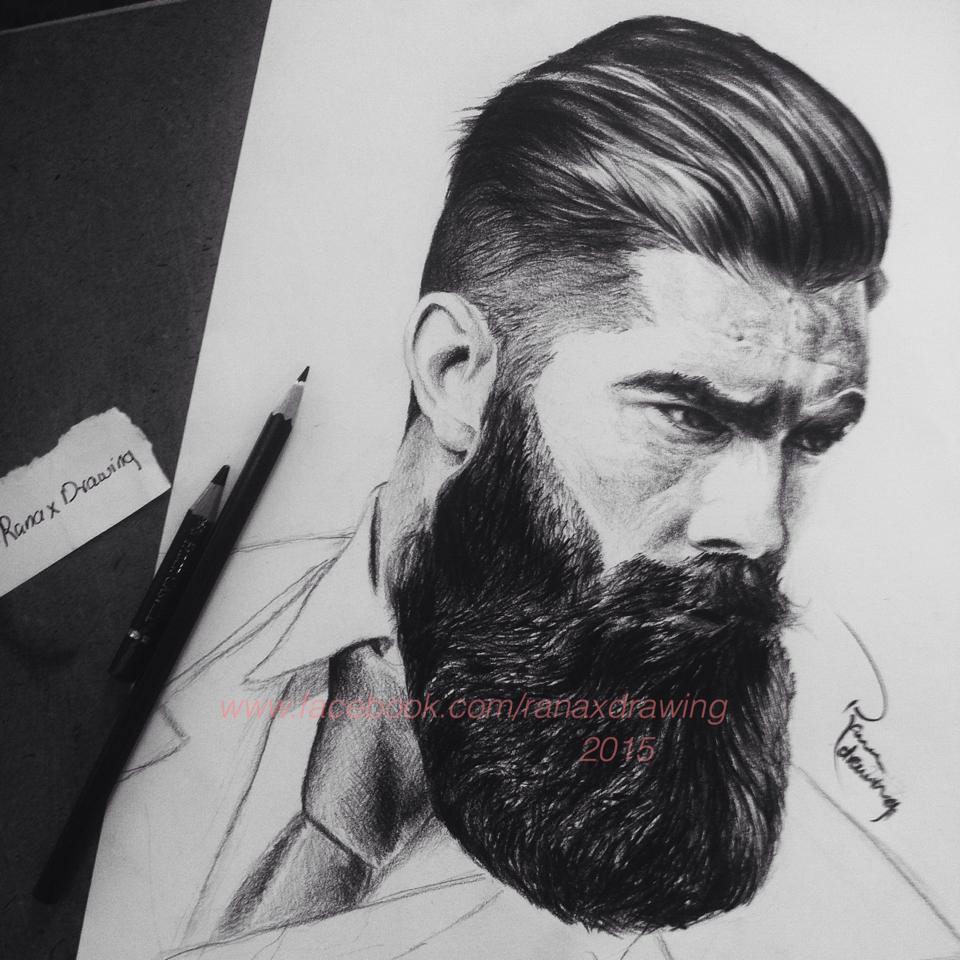 960x960 Beard Men - Bearded Man Drawing