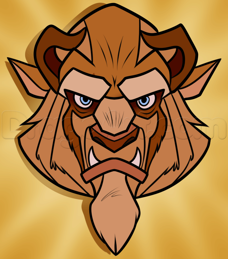 761x865 how to draw beast easy, step - Beast Drawing