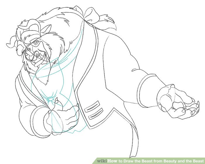 701x560 how to draw the beast from beauty and the beast steps - Beast Drawing