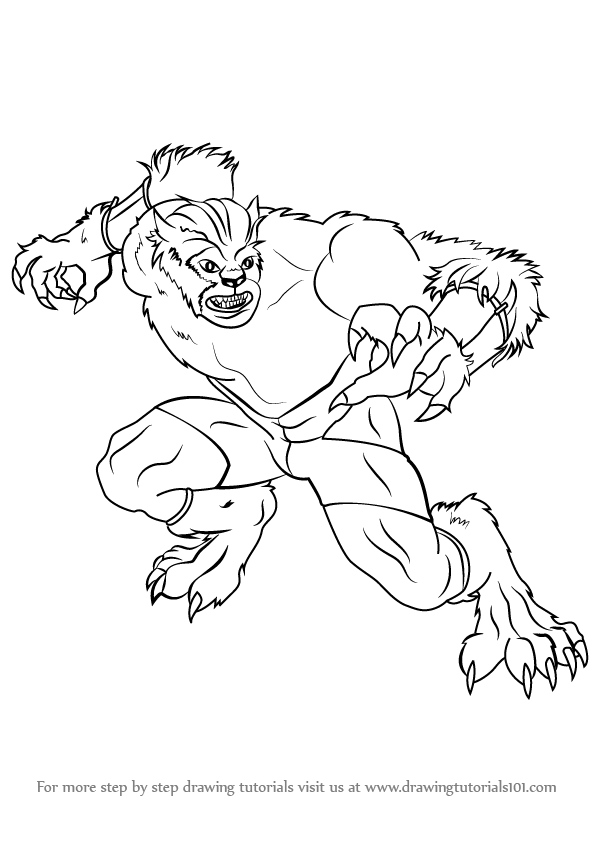 598x844 learn how to draw beast from x men - Beast Drawing