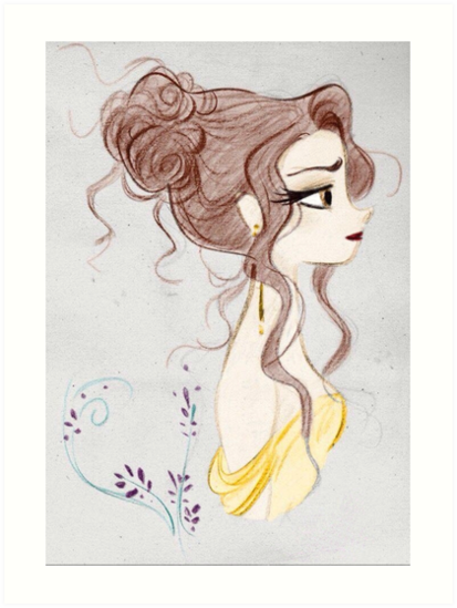 413x549 beauty and the beast drawing beautiful magic art prints - Beast Drawing