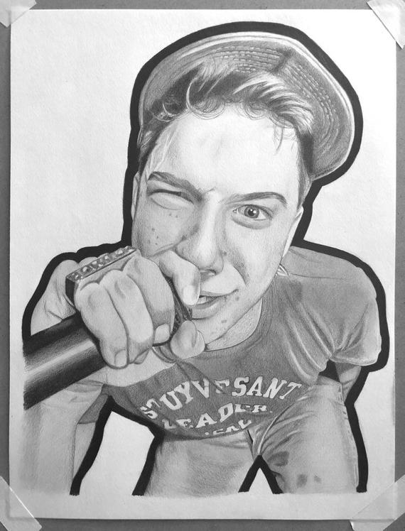 570x748 original drawing ad rock adam horovitz beastie boys etsy - Beastie Boys Drawing
