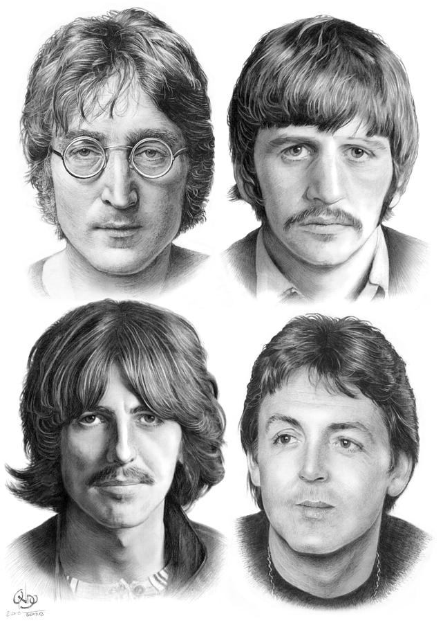 641x900 beatles group drawing - Beatles Drawing