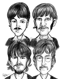 240x300 beatles inspired digital drawing print ebay - Beatles Drawing