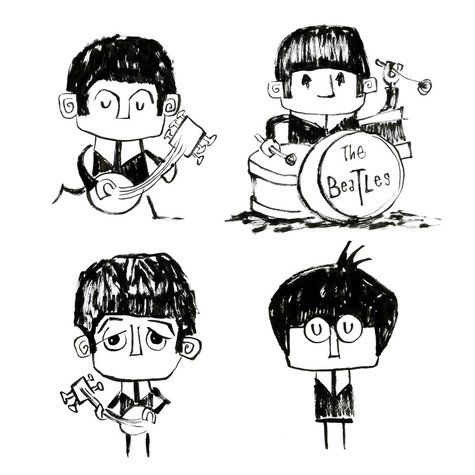 475x475 cool drawing art the beatles, the beatles beatles songs - Beatles Drawing
