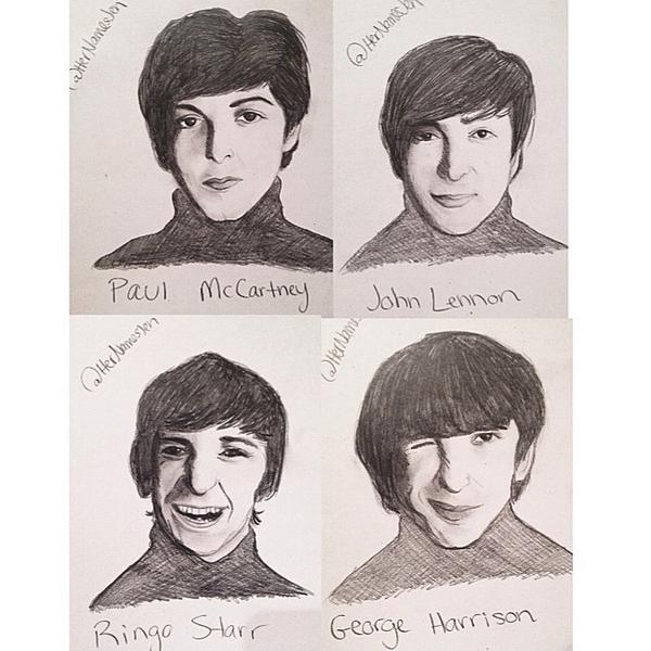 600x600 george harrison on twitter rt - Beatles Drawing