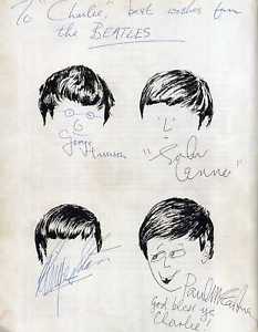 233x300 the beatles signed note drawing - Beatles Drawing