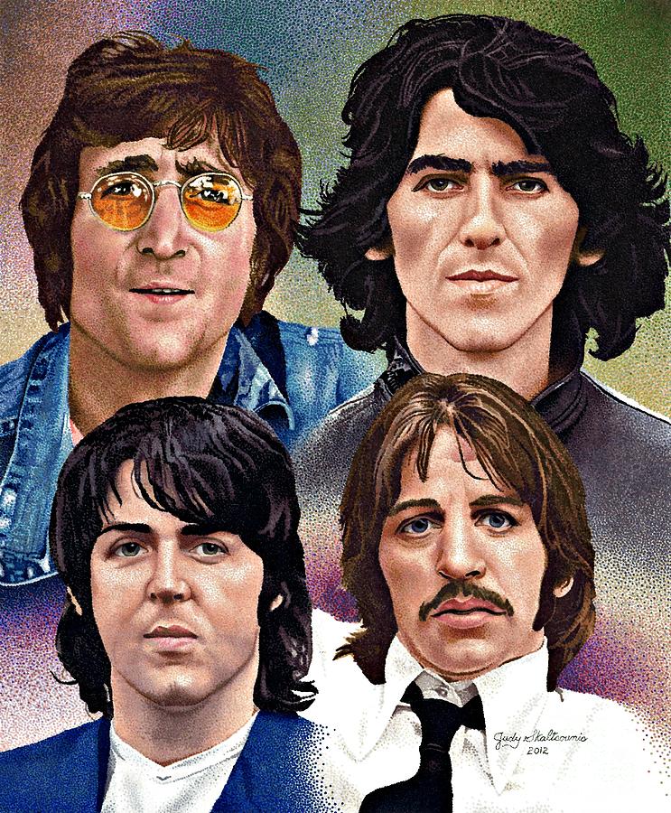 743x900 the beatles drawing - Beatles Drawing