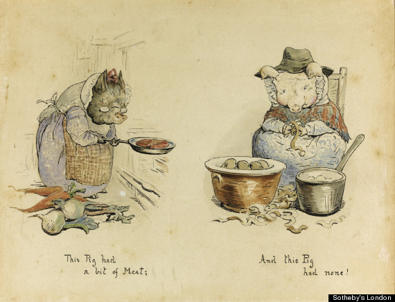 570x435 original beatrix potter illustrations of the five little pigs - Beatrix Potter Drawings