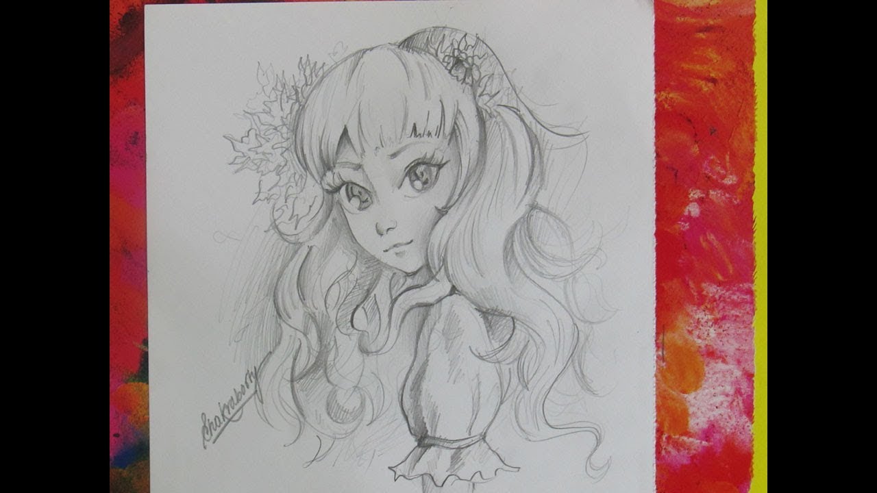 1280x720 How To Draw A Beautiful Anime Girl Japanese Cartoon Sc Art - Beautiful Anime Girl Drawing