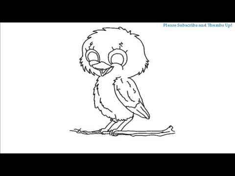 480x360 How To Draw A Beautiful Cartoon Bird - Beautiful Cartoon Drawing