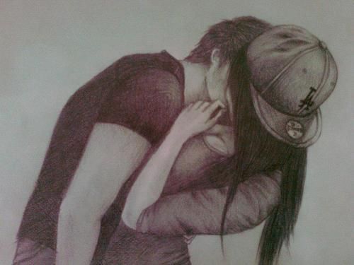 500x375 Image About Love In Drawings - Beautiful Couple Drawing